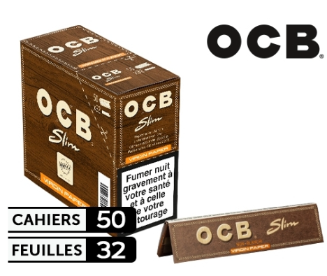 Boite de 50 carnets de feuille slim OCB non blanchi