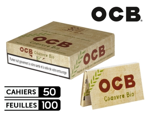 Boite de 50 cahiers de feuille OCB Court chanvre Bio