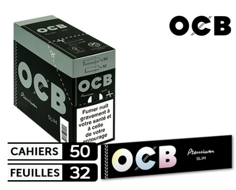 Boite de 50 carnets de feuille slim OCB Premium
