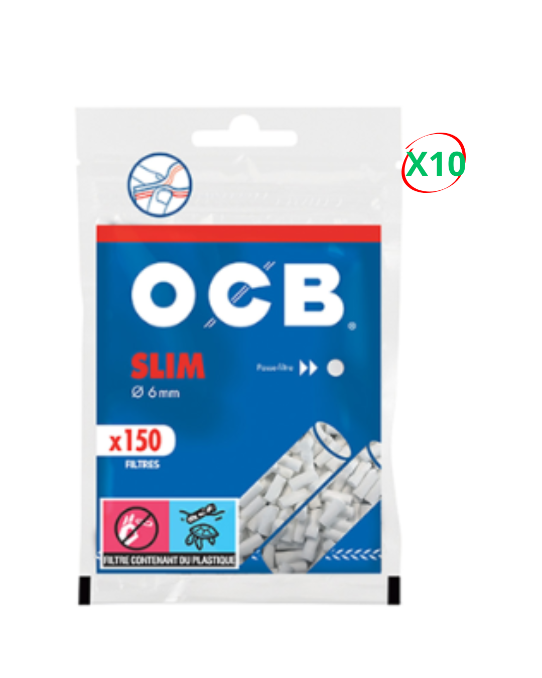Lot de 10 sachets de filtres OCB 6mm